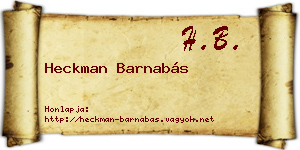 Heckman Barnabás névjegykártya