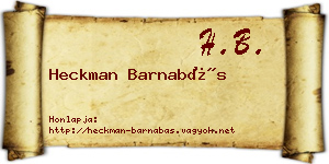Heckman Barnabás névjegykártya